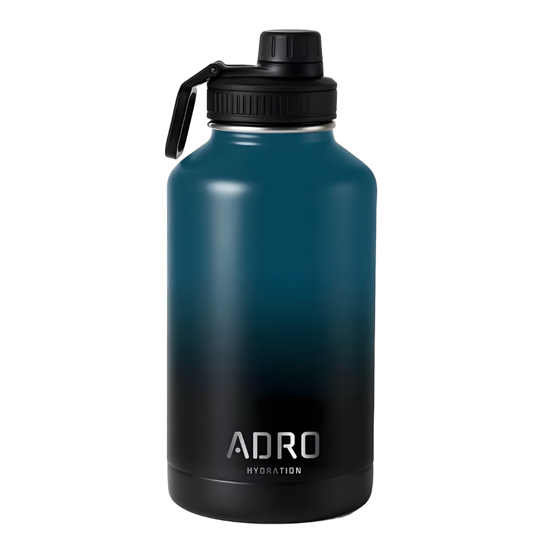 ADRO Large Metal Insulated Water Bottle - Black