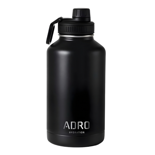ADRO Large Metal Insulated Water Bottle - Black