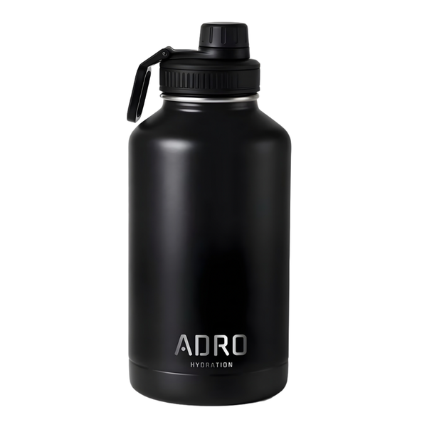 ADRO Large Metal Insulated Water Bottle - Black