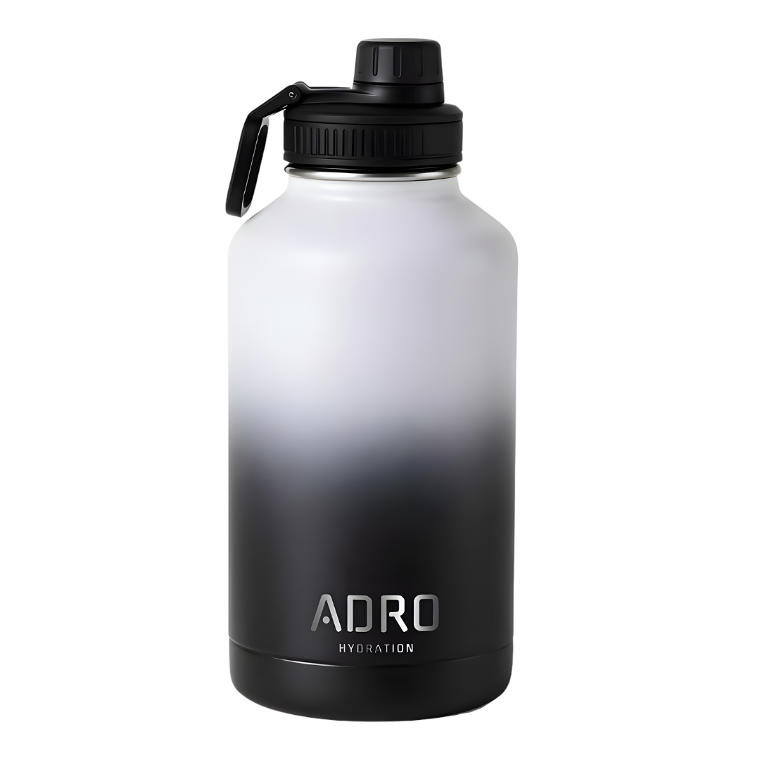 ADRO Large Metal Insulated Water Bottle - Black