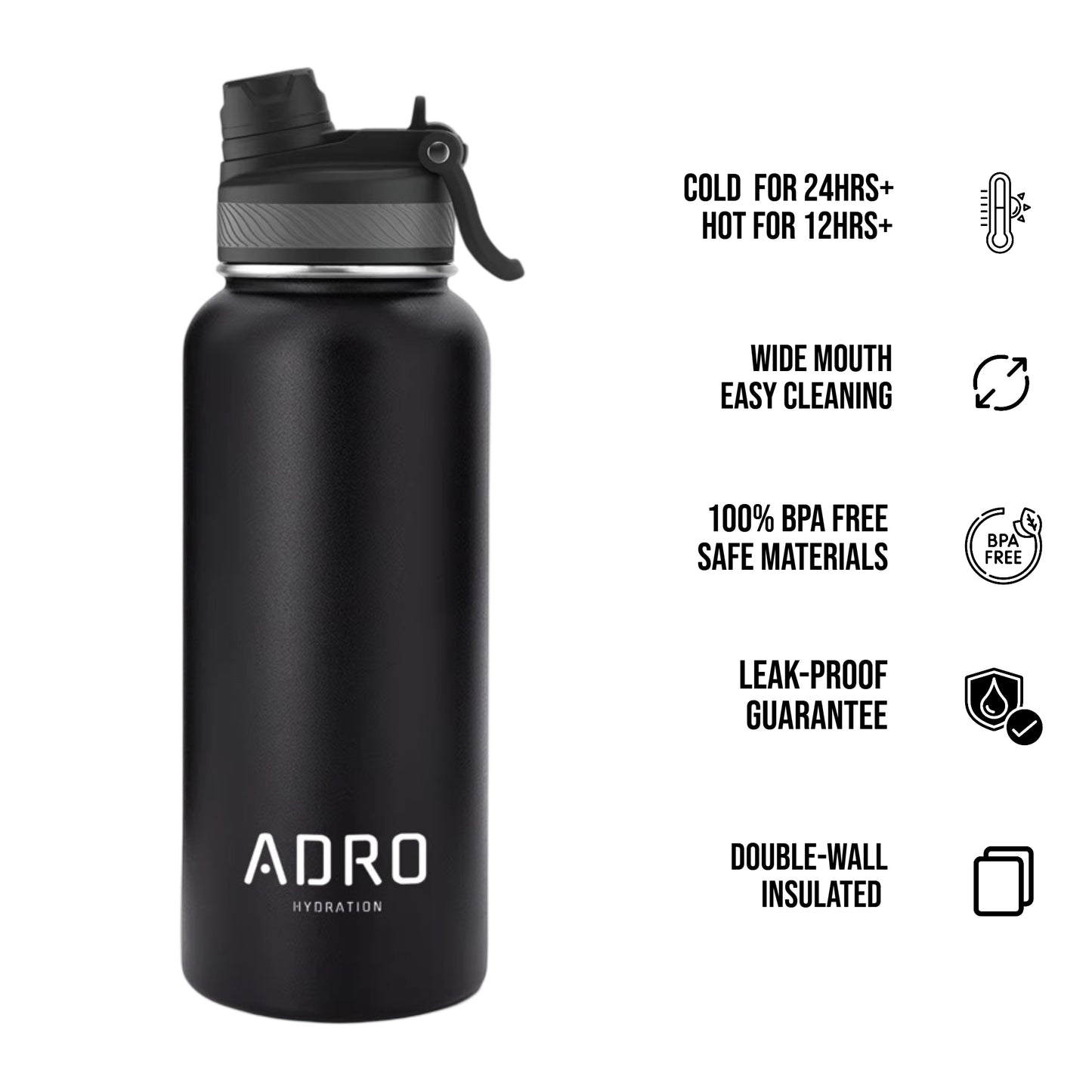 ADRO Metal Insulated Water Bottle